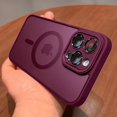 thumbnail image 1 of Magnetic Luxury Matte Translucent Armor Shockproof Case For iPhone 16 15 14 13 12 11 Pro Max For Magsafe Wireless Charge Cover Plum For iPhone 15 Pro, 1 of 6