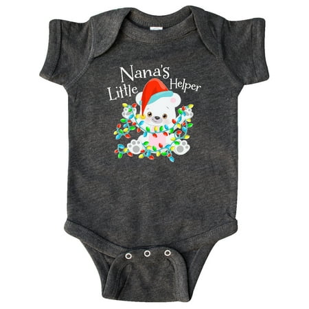 

Inktastic Nana s Little Helper Cute Polar Bear with Christmas Lights Gift Baby Boy or Baby Girl Bodysuit
