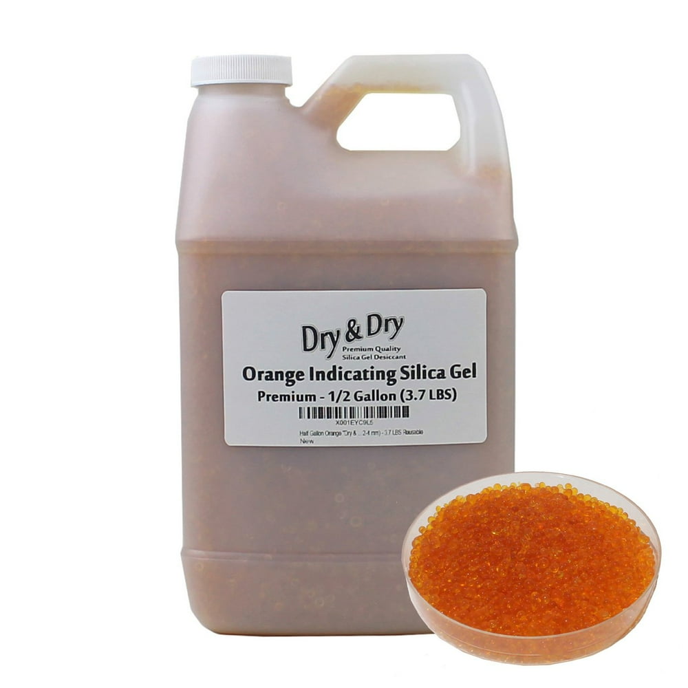 1/2 Gallon "Dry & Dry" Premium Orange Indicating Silica Gel Beads (Industry Standard 24 mm) 3