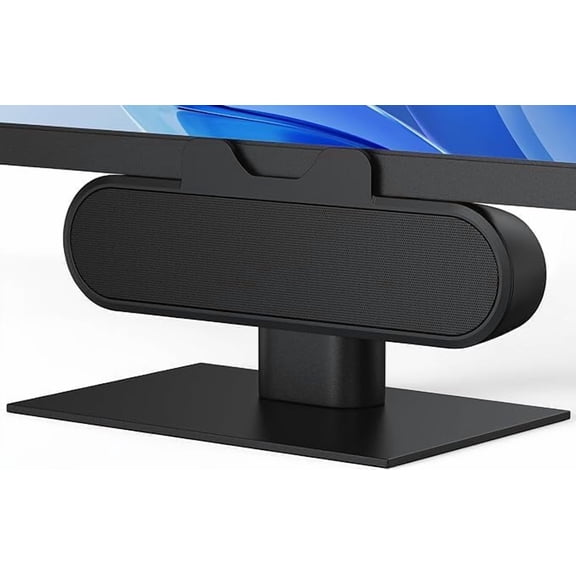 Monitor Speakers, for Desktop PC, USB Speaker with Integrated USB A Type C Connector, Easily Clamp to Monitors, 10W(Black)