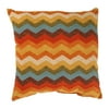 Panama Wave Rainbow Chevron Zig Zag Striped Cotton Throw Pillow 18" x 18"