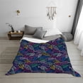 thumbnail image 6 of KLL Cute Line Fish Print Fleece Throw Blanket, Horizontal Fleece Bedding Cute Soft Blankets Comfy Fleece Flannel Plush Home Decor for Couch & Bed -80"x60", 6 of 9
