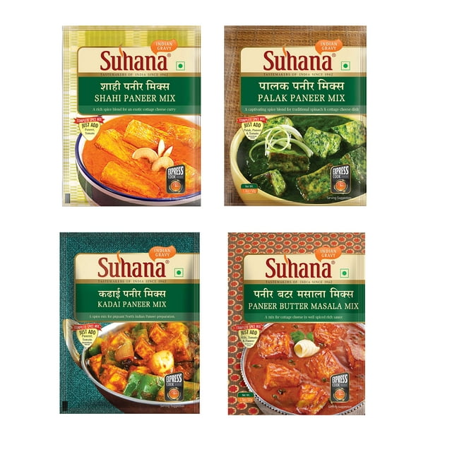 Suhana Paneer Combo Pack Of 8 Paneer Butter 50G X 2, Shahi Paneer 50G