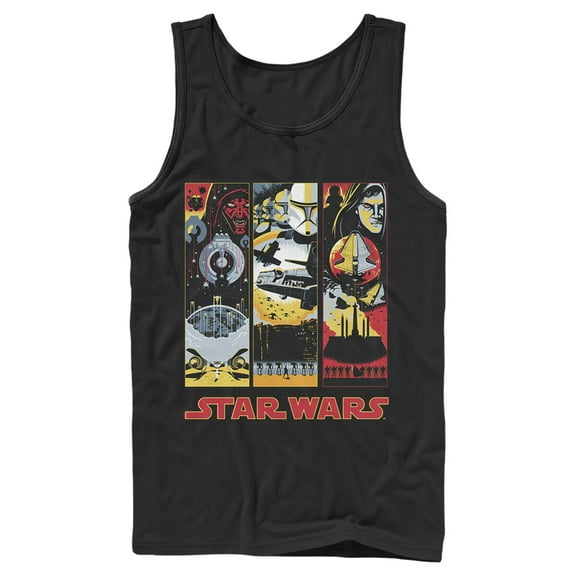 Men's Star Wars Maul Trooper Anakin Retro Panels Tank Top Black Small