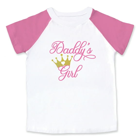 Wild and Happy Daddys Girl Valentines Day Shirt T-Shirt Pink Toddler 2T