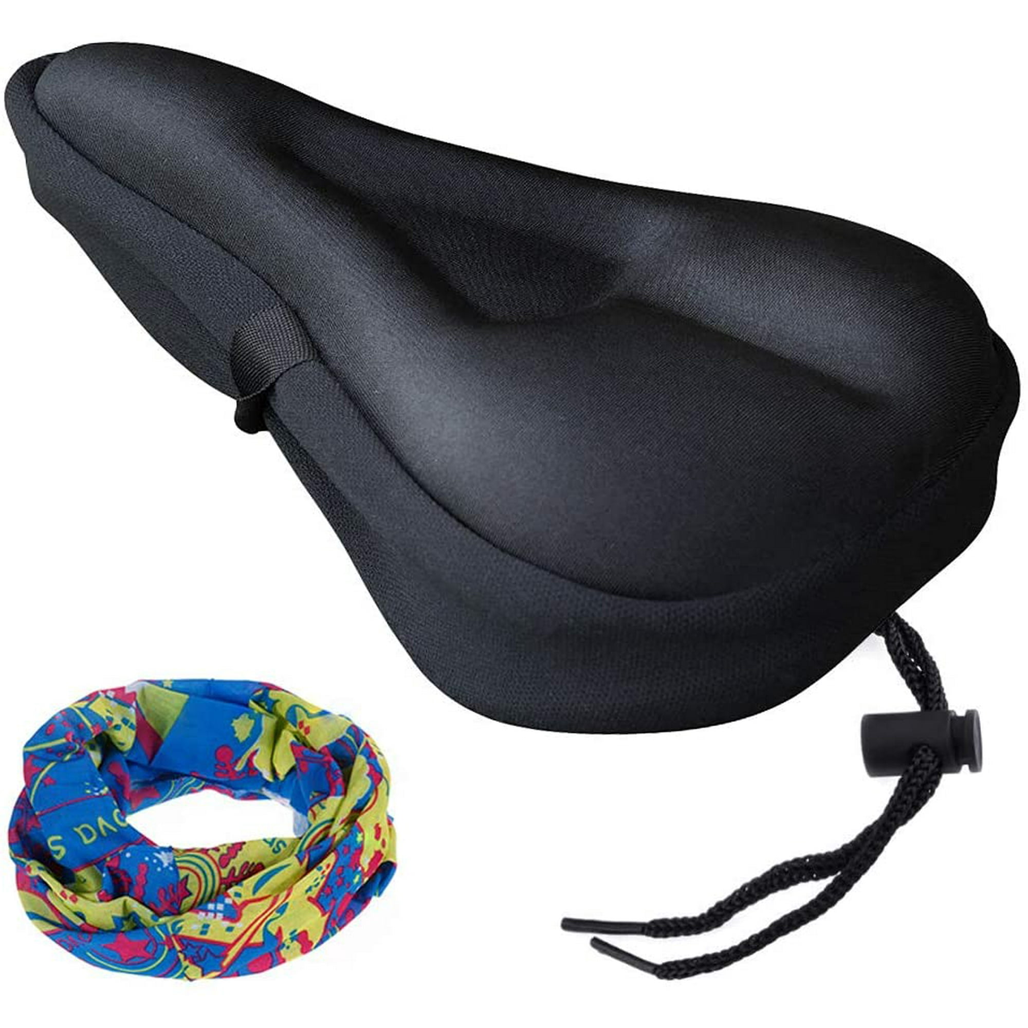 Gel Bike Seat Cover Extra Soft Black Gel Bicycle Seat Bike Saddle Cushion with a Headband Walmart