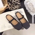 thumbnail image 4 of oqasdz Women's Casual Shoes Lightweight Lace Front Polka Dot Pattern Ballet Shoes Elegant Low Heel Round Toe Ladies Daily Wear Summer Outdoor, 4 of 7
