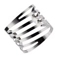thumbnail image 2 of 12pcs/set Napkin Buckle Metal Table Towel Holder Back Pattern Napkin Rings; Party Napkin Ring Decoration Dinner Cloth Buckle Decor, Silver, 2 of 9