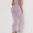 thumbnail image 2 of Pantalones de yoga elásticos de cintura alta para mujer - Leggings opacos con cintura en forma de V y efecto fruncido en los glúteos, 2 of 6