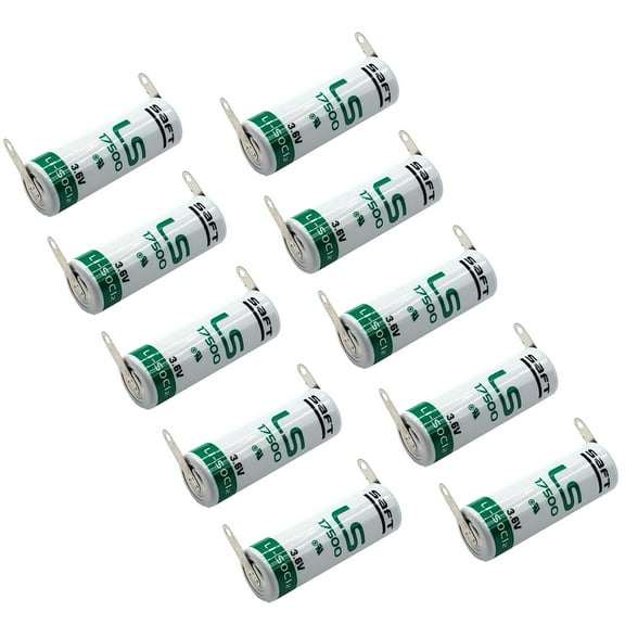10x SAFT LS17500_TAB A 3.6V 3600mAh Primary Lithium Cell for RFID, Utility Meter