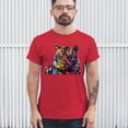 thumbnail image 3 of Tee Hunt Dean Russo Colorful Siberian Tiger T-Shirt Wild Big Cat Men's Tee, Red, Large, 3 of 5
