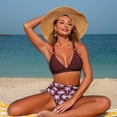 thumbnail image 6 of Pincandy Womens Sexy V Neck Spaghetti Strap Bikini Two Piece Set Triangle Bottom Padded Wireless Stretchy for Beach Pool Vacation Summer Water Wear, 6 of 6