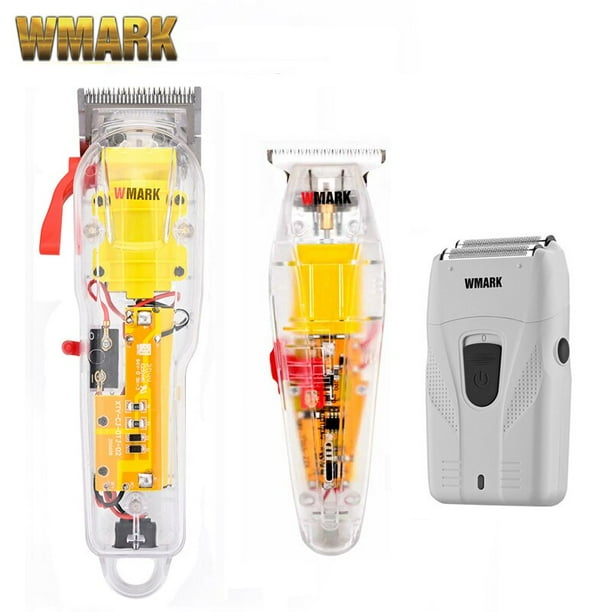 Máquina para cortar cabello recargable WMARK 7300RPM NG-108/118/128/129, cortadora de cabello, cubierta transparente, Base blanca o roja Tan Jianjun unisex