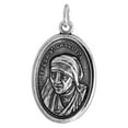 thumbnail image 1 of Sterling Silver Mother Teresa Medal Pendant Oxidized finish Oval 7/8 inch, 1 of 4