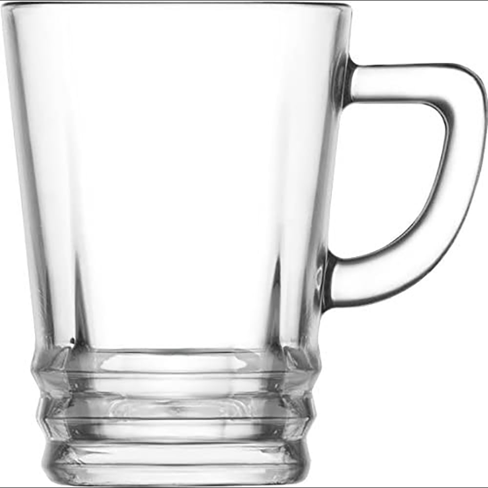 LAV Clear Glass Tea Coffee Mugs with Handle, Perfect for Cappuccino, Latte, Espresso, Set of 6, 7.5oz