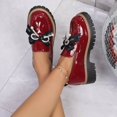 thumbnail image 4 of Vibrex Women Casual Shoes Women's Pointed Toe Loafers Bow Rhinestone Platform Sole Patent Leather Spring Shoes Women's Shoes,Size:6, 4 of 9