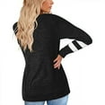 thumbnail image 5 of Duoif Fall Sweatshirts for Women, Women's Casual Striped Top - O-Neck Loose Sweatshirt Womens Sweatshirt Black L, 5 of 9