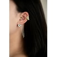 thumbnail image 2 of Green Jade Butterfly Ear Cuffs, 925 Silver, 2 of 6