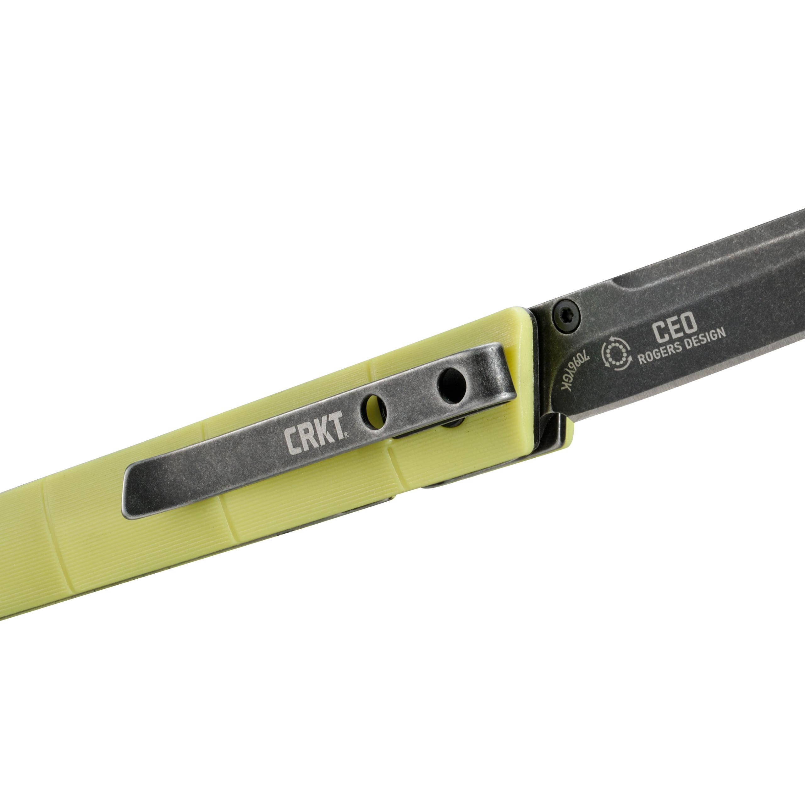 CRKT CEO Everyday Carry EDC Pocket Folding Knife with Liner Lock: Stainless Steel Plain Edge Blade, Glass-Reinforced Nylon Handle, Pocket Clip, 7096YGK