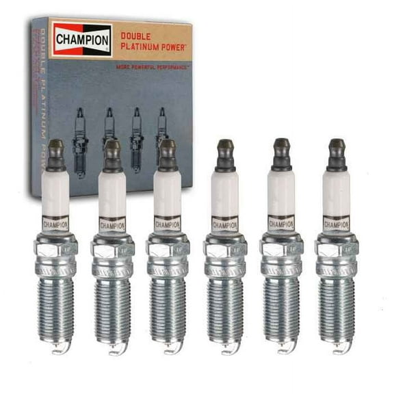 6 pc Champion Double Platinum Spark Plugs compatible with Lincoln MKX 3.5L 3.7L V6 2007-2018