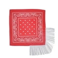 thumbnail image 4 of SWSMCLT Women's Shawl Square Headband Fringe Bandana Lightweight Disco Bachelorette Western Cowgirl Scarf with Tassel Party Decorations Tribal Face Cover Red One Size, 4 of 5