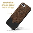thumbnail image 3 of Case Yard Wooden Case for iPhone-8-Plus Soft TPU Silicone cover Slim Fit Shockproof Wood Protective Phone Cover for Girls Boys Men and Women Supports Wireless Charging Lara Mandala Design, 3 of 7