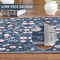 thumbnail image 4 of Runner 2'x6' Washable Floral Rugs for Living Room Non Slip Low Pile Carpet for Office Bedroom Kids Room Bedside Entryway Black, 4 of 7