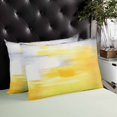 thumbnail image 3 of Waterproof Outdoor Throw Pillows with Inserts 12"x20" Set of 2, Yellow Grey Soft Decorative Pillowcases for Couch Bedroom, Abstract Modern Oil Painted Art Pillow Covers for Sofa Living Room, 3 of 8