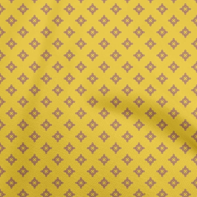 oneOone Viscose Chiffon Yellow Fabric Asian Floral Sewing Craft Projects Fabric Prints By Yard 42 Inch Wide