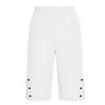 thumbnail image 7 of Cethrio Girls Casual Shorts, Cotton Knee Length Elastic Waist Relaxed Fit Summer Shorts with Pockets White Size 12-13 T, 7 of 7