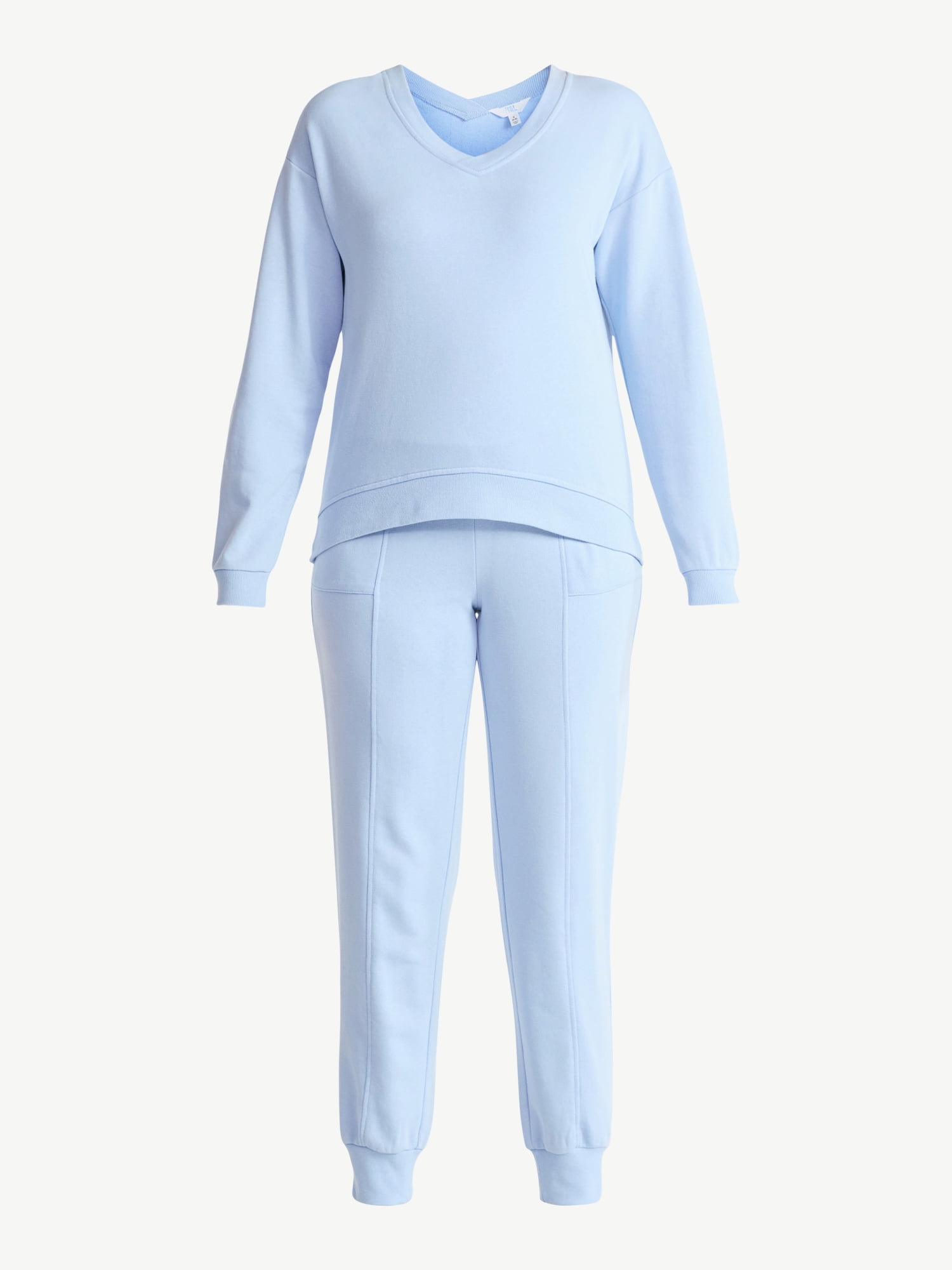 Time and Tru Women's and Women’s Plus French Terry Set, 2-Piece, Sizes XS-4X