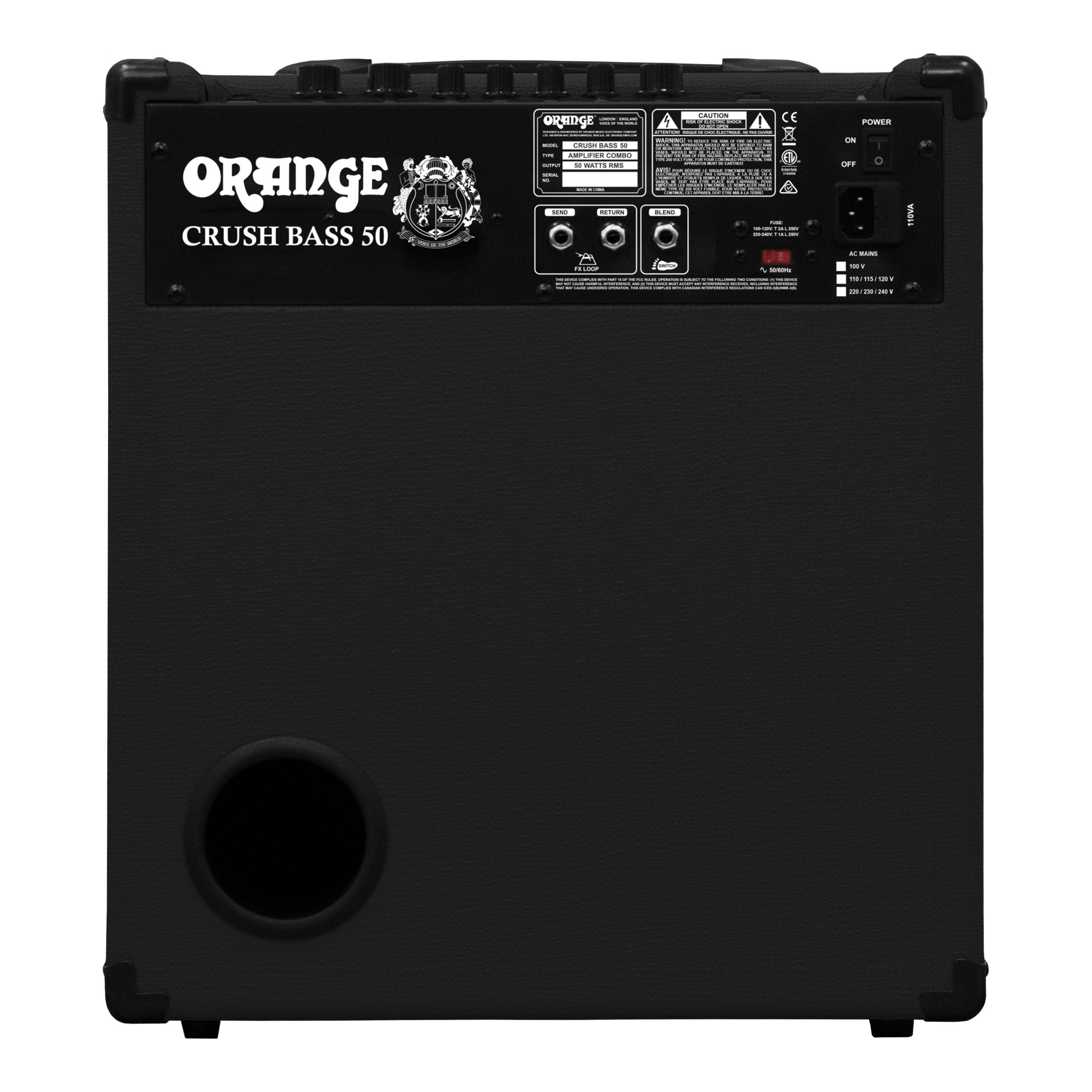 Orange Amplification Crush Bass 50 50-Watt 1x12" Bass Combo Amplifier Black