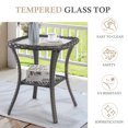 thumbnail image 5 of Patio Wicker 3-Piece Furniture Set Outdoor Rattan Bistro Swivel Rocking Chairs with Side Table Deep Seat Rocker Gliders with 6" Thick Cushions, Beige, 5 of 11