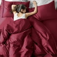 thumbnail image 6 of FreeLung Burgundy Full Size Bed Sheet Set - 1800 Thread Count Deep Pocket to 21 inches Mattress 4 Piece, 6 of 6