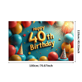 thumbnail image 3 of LUUFILx Golden Birthday Celebration, Happy 40th Birthday Backdrop Banner with Balloons and Stars for Party Supplies Decorations Photography Background Event Party, 3 of 8