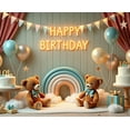 thumbnail image 4 of Teddy Bear Party Decoration Happy Birthday Banner Balloon Cake Decor for Kids Celebration Indoor Event, 4 of 7