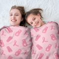 thumbnail image 5 of Pink Ribbon Pattern Round Blanket,Comfortable Soft Flannel Throw Blanket,All Season,Warm Lightweight Blankets for Sofa Bed Couch Living Room Chair 47"x47", 5 of 5