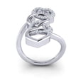 thumbnail image 3 of Natural 0.5ct Round Cut Diamond Prong Women's Fancy Interlinked Heart Ring Bridal Anniversary Wedding Band Solid 14K Gold GH SI2, 3 of 3