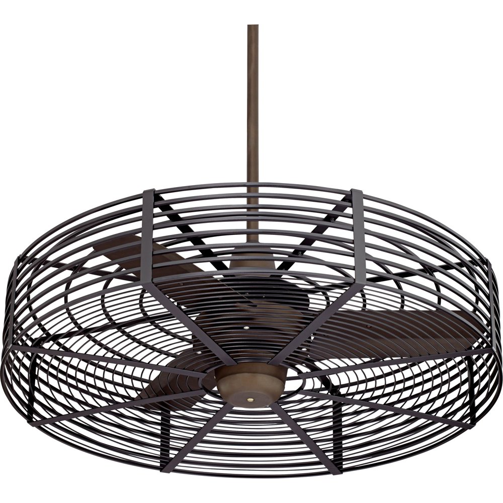 32" Casa Vieja Modern Industrial Cage Outdoor Ceiling Fan with Remote