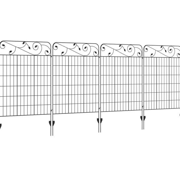 Easy-Portable Garden Fence / Push into Ground with Included Stakes