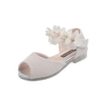 thumbnail image 2 of ITSAME Sandals for Girls, Low Heel Cute Flower Open Toe Kids Fashion Party Princess Sandals Beige 10(Little Kids), 2 of 6