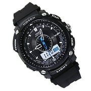 Ohsen AD1209 Waterproof Men's Dual Time Sports Digital Quartz Wrist Watch with Date /Alarm /Stopwatch (Black)