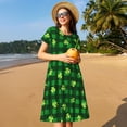 thumbnail image 4 of Balery Happy St. Patrick's Day5 Vestidos sueltos de manga corta para mujer, vestidos de verano 2025, vestidos casuales de corte A con vuelo., 4 of 6