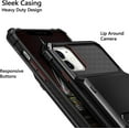 thumbnail image 4 of for iPhone 12 Mini Case 5G Wallet 4-Card ID Slot Credit Card Holder Flip Door Hidden Pocket Anti-Scratch Dual Layer Hybrid TPU Bumper Armor Protective Hard Shell Cover Black 5.4 inch, 4 of 12