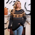 thumbnail image 4 of Suéteres de Mujer de Larga con Cuello Redondo, Bonitos y Casuales de Punto. Negro S, 4 of 10