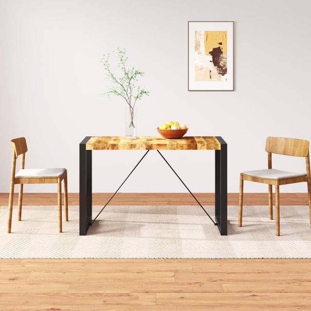 vidaXL Table à Manger Bois de Manguier Massif Brut 120 cm