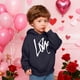 thumbnail image 4 of Sudadera con capucha y estampado de corazón de San Valentín, sudadera de manga larga para niños y niñas, chaqueta para niñas de talla mediana y grande., 4 of 7