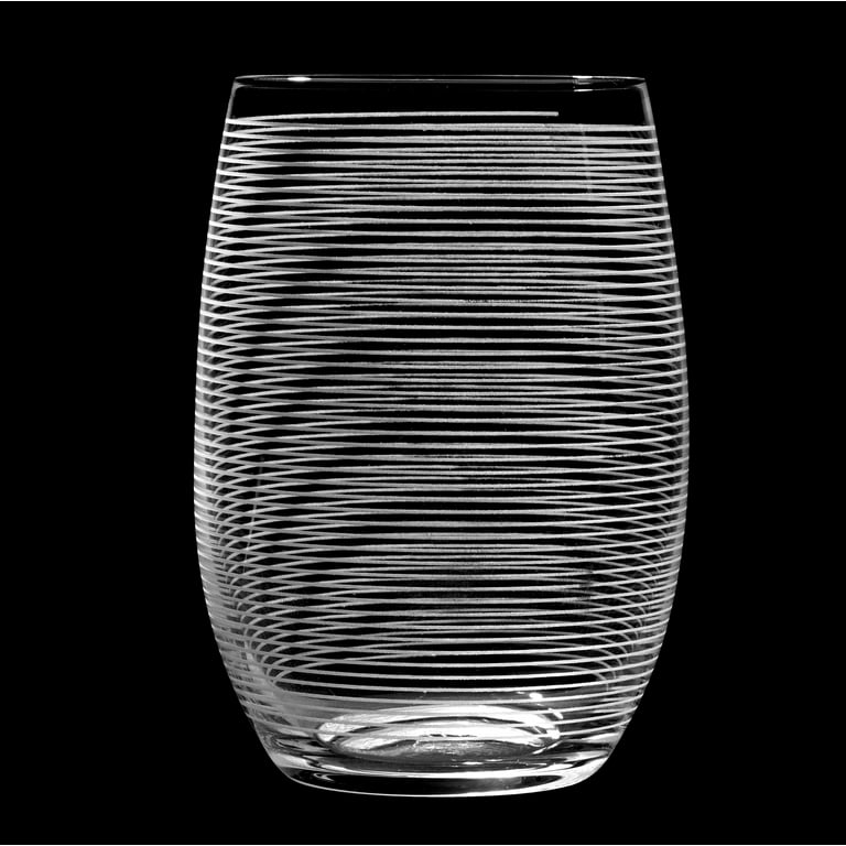Mikasa Cheers Highball Glasses Set of 12 swirls / stripes / dots
