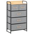 thumbnail image 2 of HOMCOM 5-Drawer High Fabric Storage Bedroom Closet Dresser Bins w/ Shelf, 2 of 9