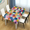 thumbnail image 4 of Yayeee Tablecloths 54" x 54" Rectangle Wrinkle Resistant Party Table Cover, Dark Colorful Circles, 4 of 8